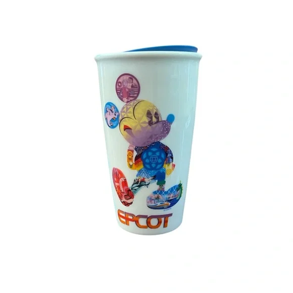 Disney Parks Epcot Mickey Mouse ceramic tumbler travel mug 12oz - Picture 1 of 9